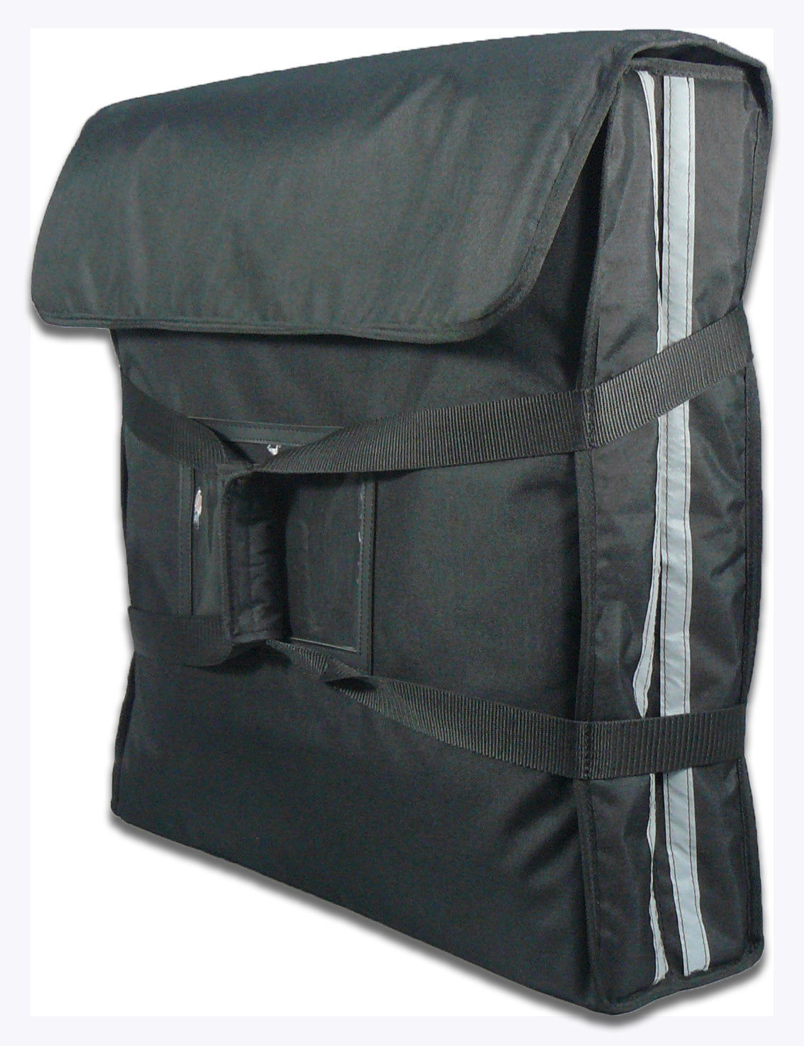 XLarge Pizza Bag to fit 3 x 24" Pizzas. Black with Reflector Tapes - BagMasters Australia