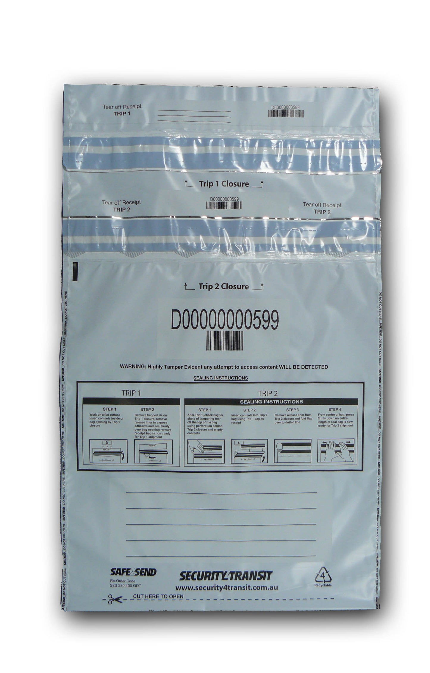 Tamper Evident Bag - Double use - BagMasters Australia