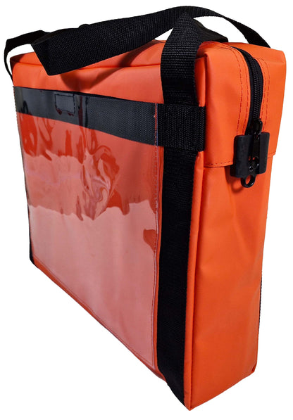 Heavy Duty Transport bag with Large clear pocket (orange) - BagMasters Australia