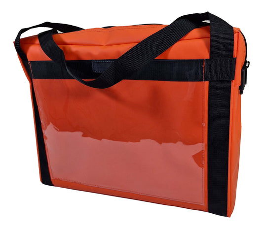 Heavy Duty Transport bag with Large clear pocket (orange)