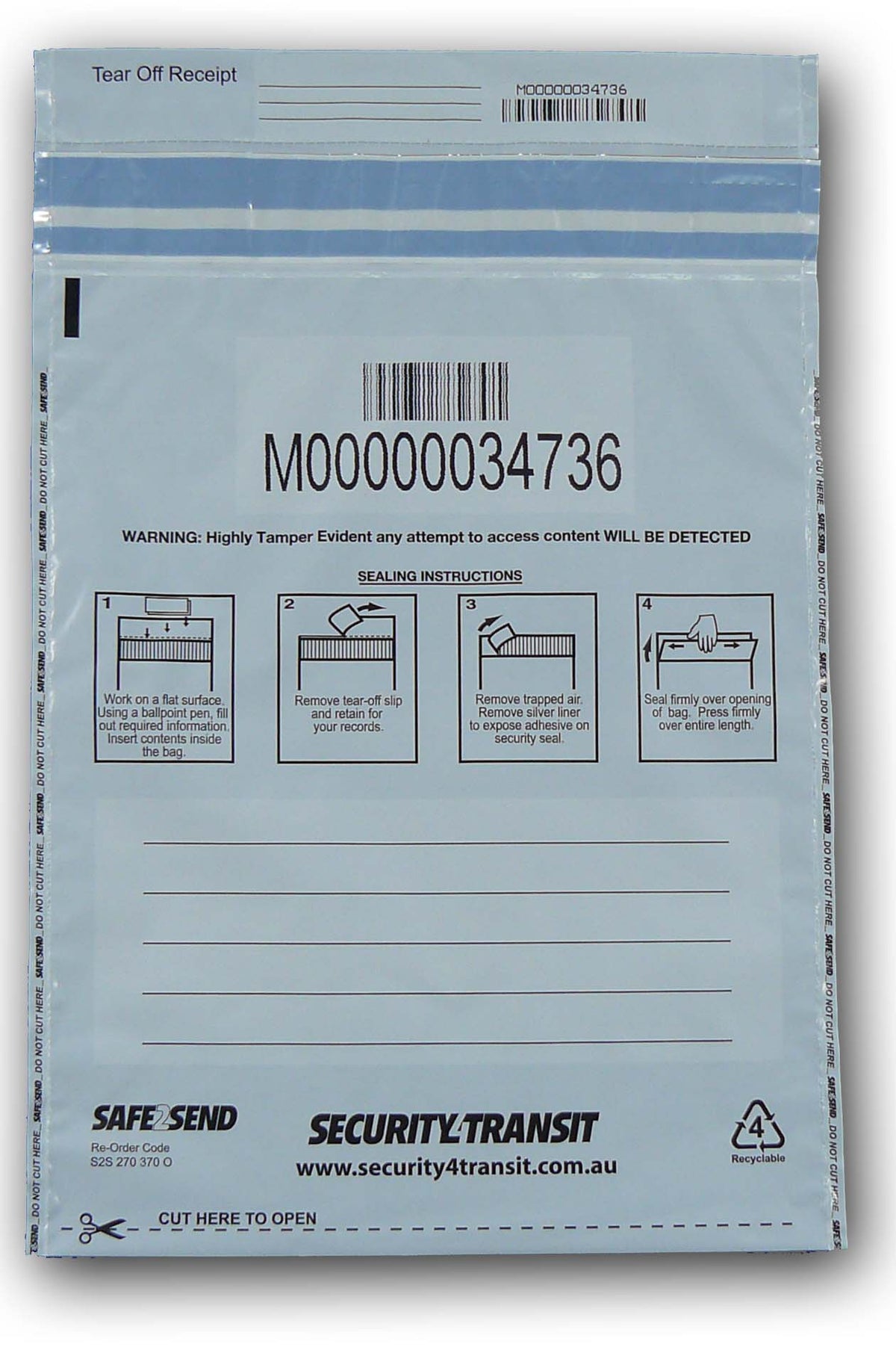 Tamper Evident Bag - Opaque - Multiple sizes (Packs of 50 - 100 bags)