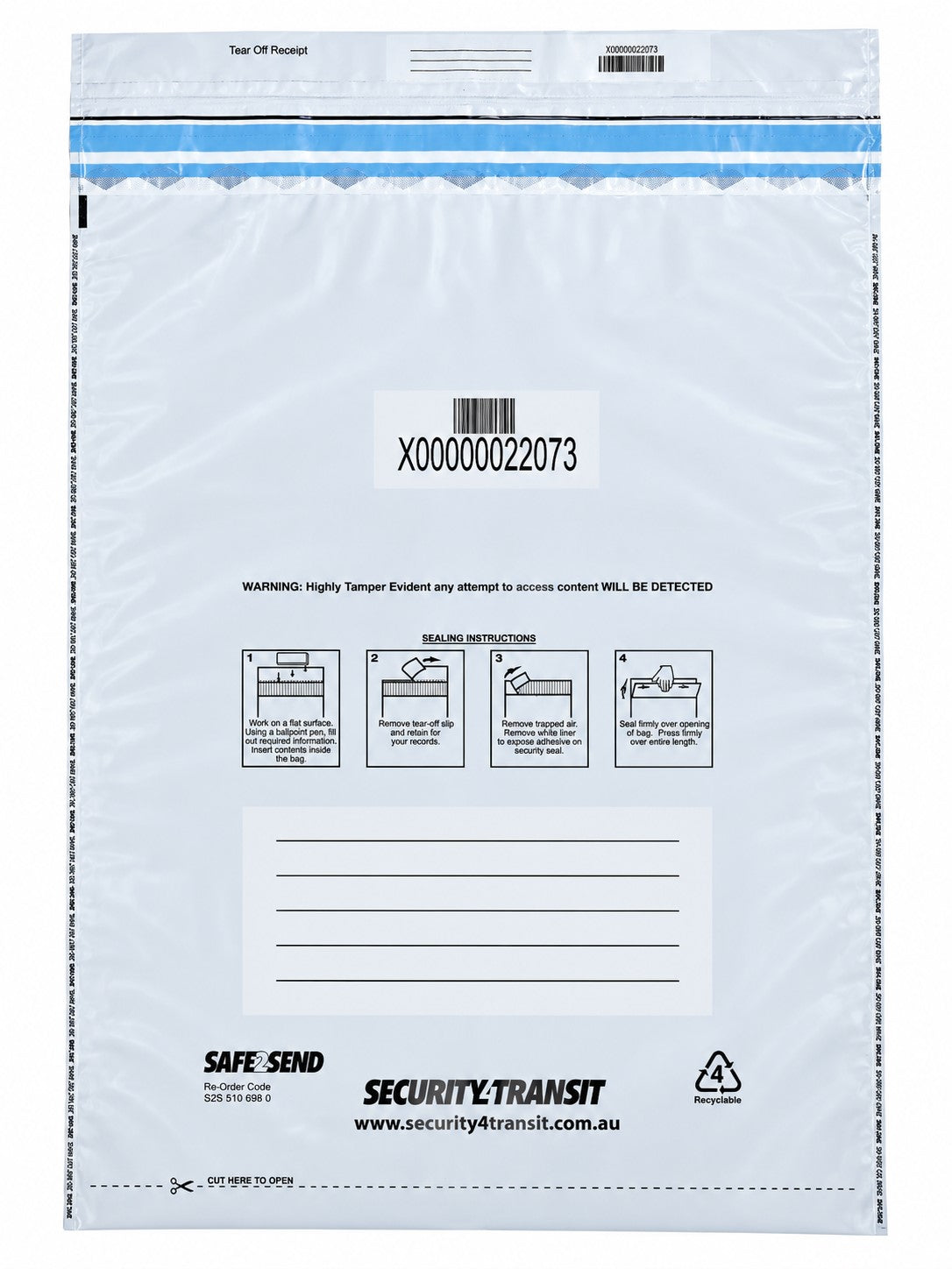 Tamper Evident Bag - Opaque - Multiple sizes (Packs of 50 - 100 bags)