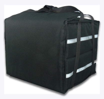 Pizza Bag to fit 6 Pizzas. Black with Reflector Tapes - BagMasters Australia