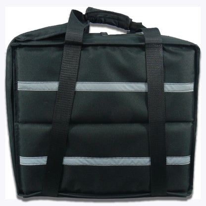 Pizza Bag to fit 6 Pizzas. Black with Reflector Tapes - BagMasters Australia