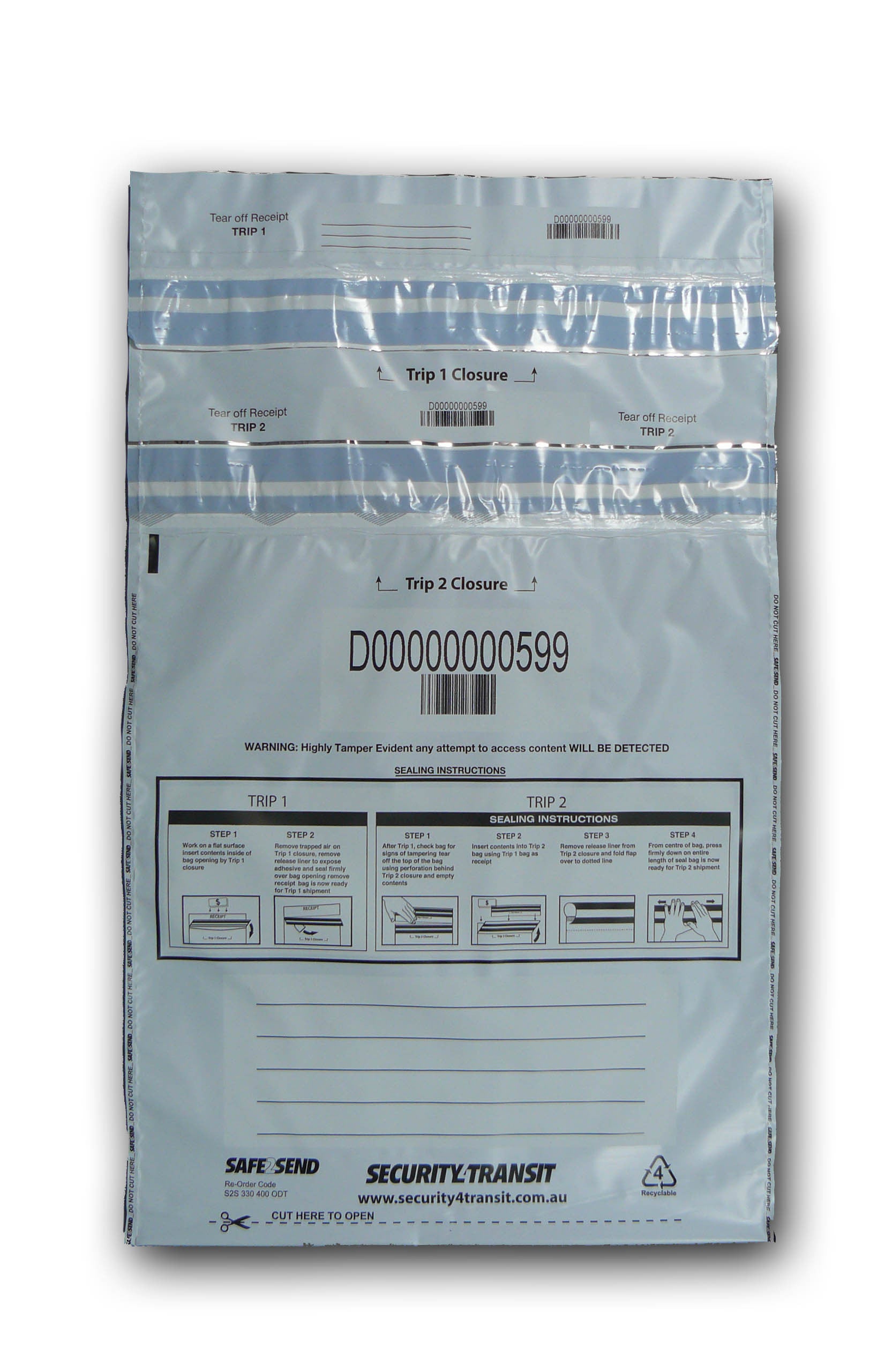 Tamper Evident Bag - Double use - BagMasters Australia