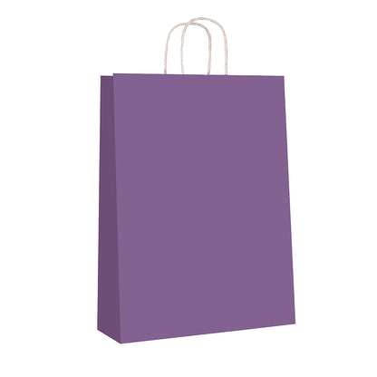 Purple Kraft w/twist handle  (price per 250) - BagMasters Australia